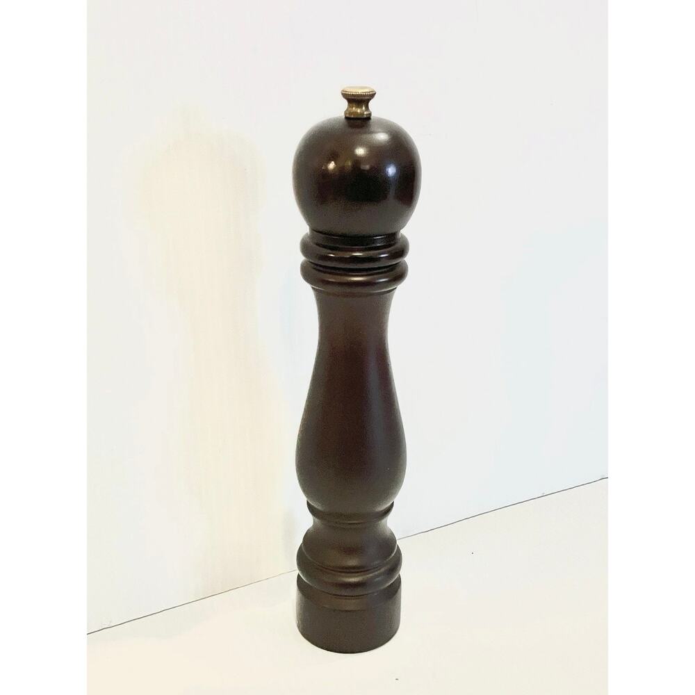 PEUGEOT Freres Lion Wood Pepper Grinder 11 In Chocolate Dark Brown Paris France